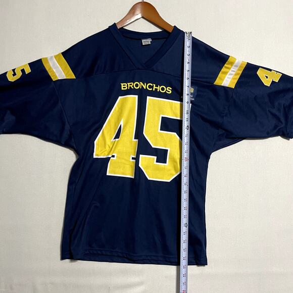 Central Oklahoma Bronchos Alumni Football Jersey Navy Blue Yellow Adult - Size M - Picture 4 of 6